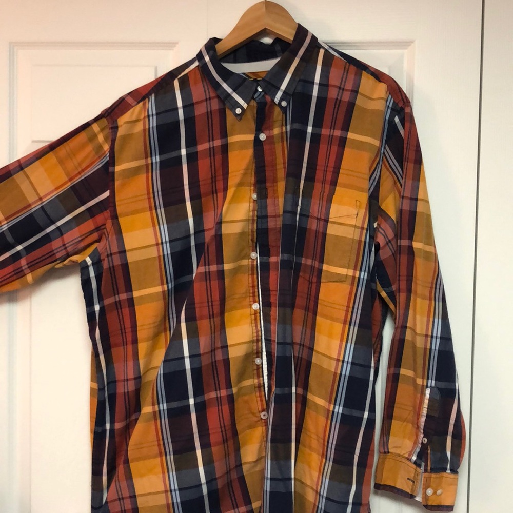 Multicolor plaid button down